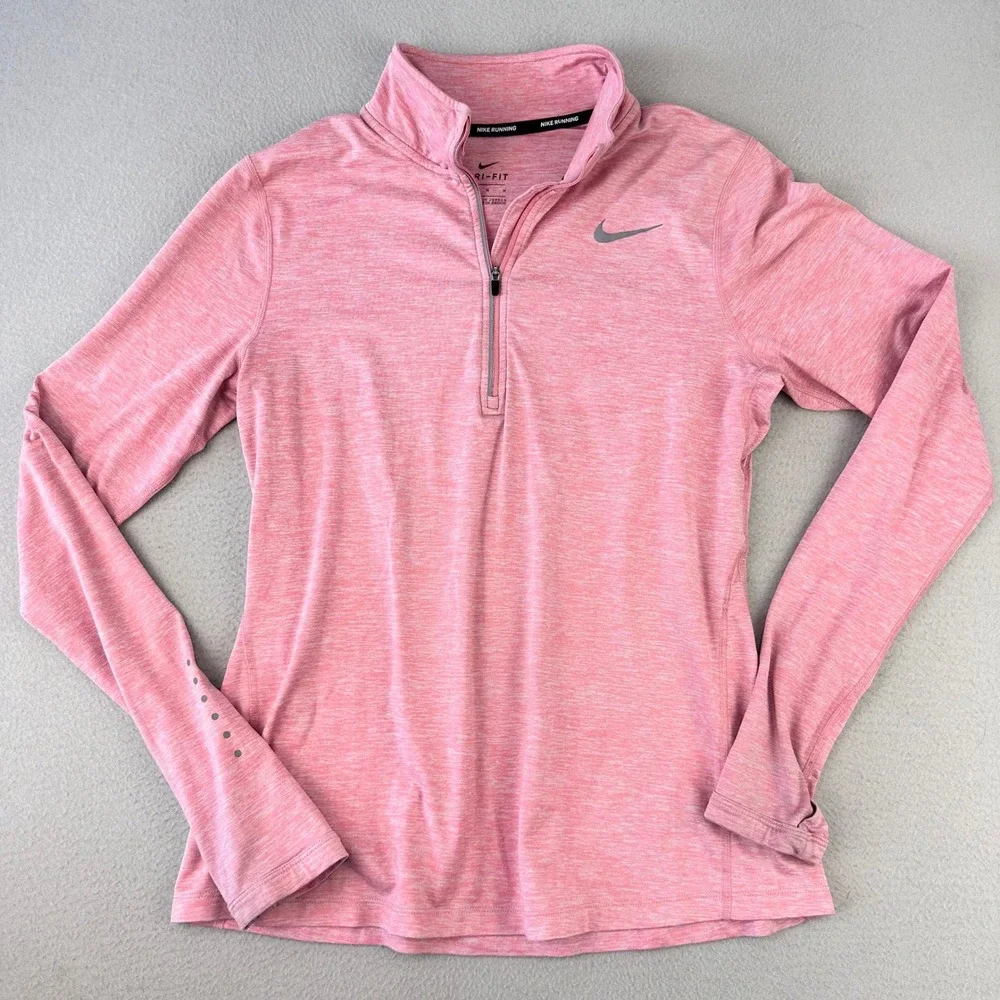 Bundle Nike Dri-FIT Element Half-Zip Running Top Womens Medium Pink Long Sleeve - Picture 2 of 12